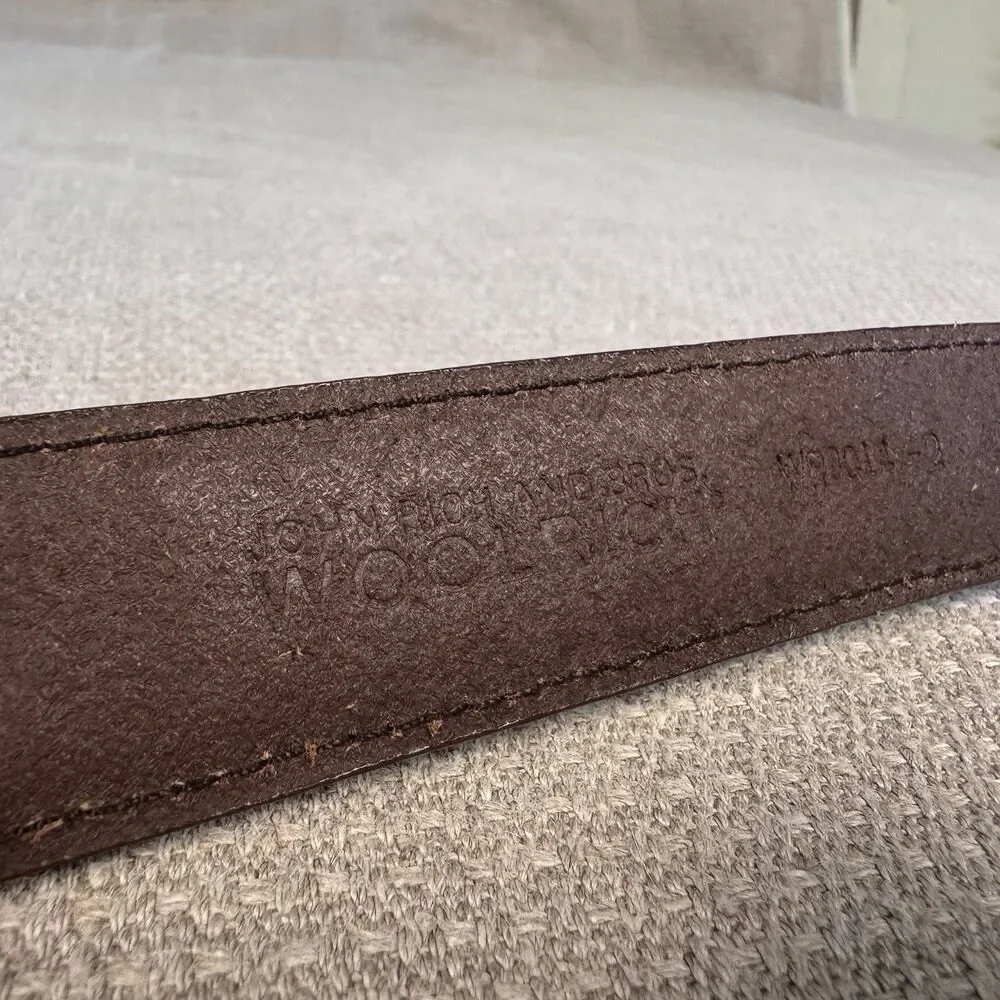 VTG Woolrich Brown Leather Women’s Golf Belt Silver Buckle Size Small 531